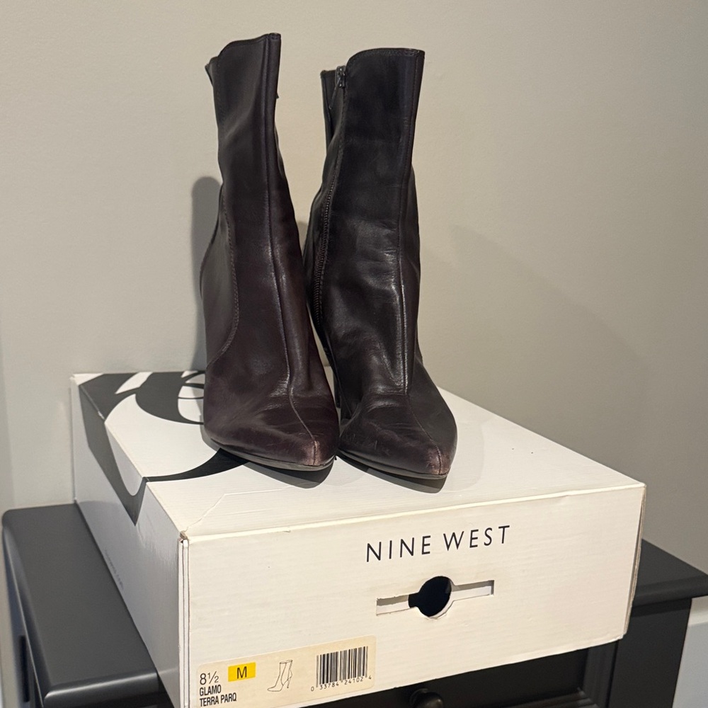 Nine West Dark Brown Heeled Boots